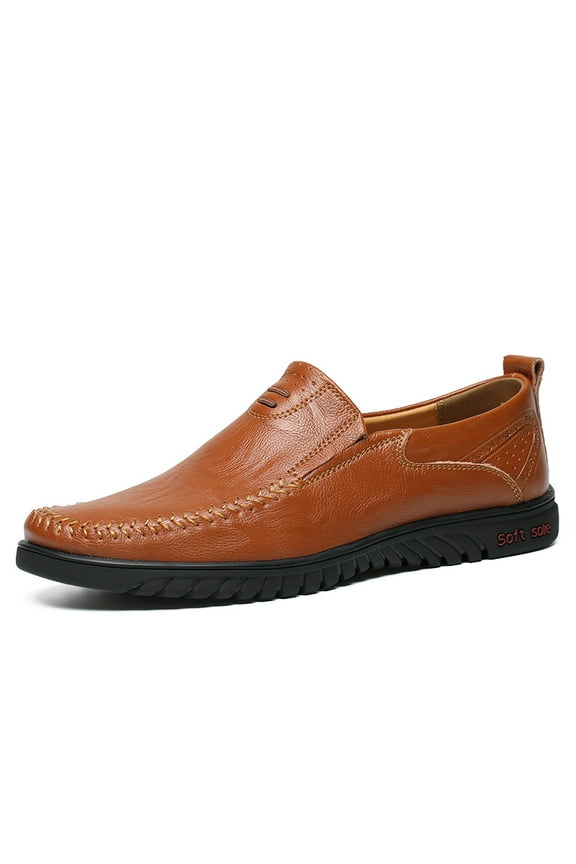 Big Size Men's Casual Loafers Slip On Leather Shoes Comfortable Lightweight Driving Shoes Male Moccasins Classic Penny Loafer Flats Boat Shoes Outdoor Walking Shoes