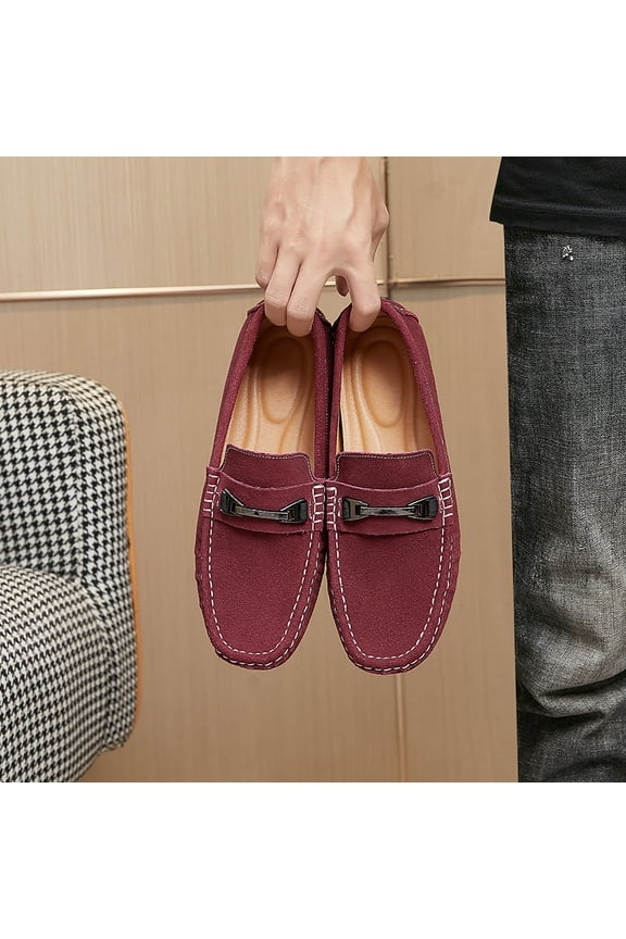 Big Size Men's Casual Loafers Slip On Leather Shoes Comfortable Lightweight Driving Shoes Male Moccasins Classic Penny Loafer Flats Boat Shoes Outdoor Walking Shoes