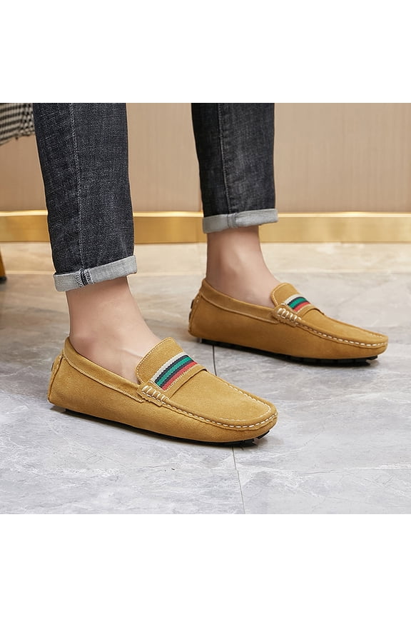 Big Size Men's Casual Loafers Slip On Leather Shoes Comfortable Lightweight Driving Shoes Male Moccasins Classic Penny Loafer Flats Boat Shoes Outdoor Walking Shoes