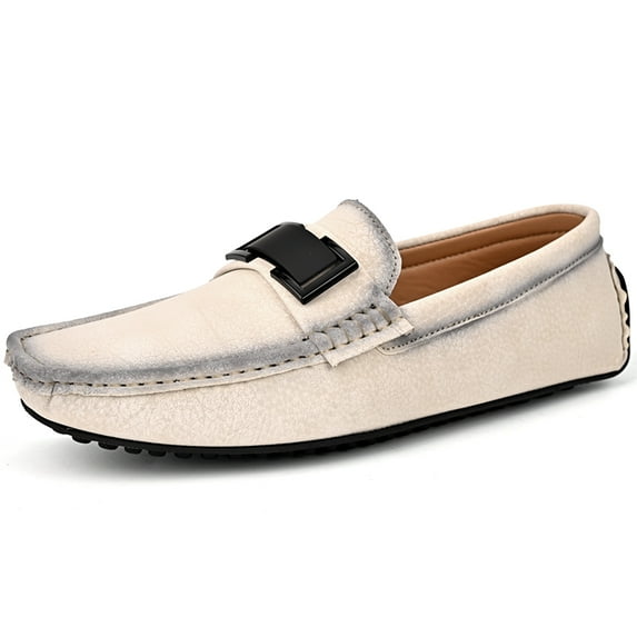 Big Size Men's Casual Loafers Slip On Leather Shoes Lightweight Driving Shoes Moccasins Classic Penny Loafer Flats Boat Shoes