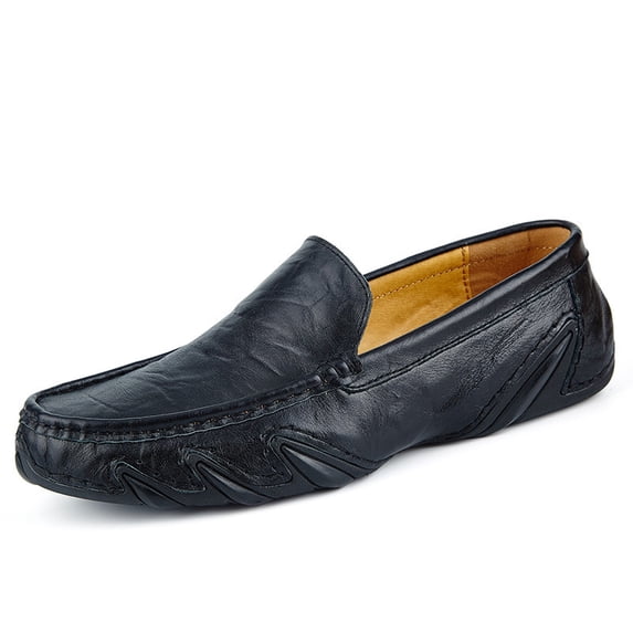 Big Size Men's Casual Loafers Slip On Leather Shoes Lightweight Driving Shoes Moccasins Classic Penny Loafer Flats Boat Shoes