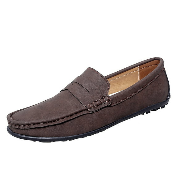 Big Size Men's Casual Loafers Slip On Leather Shoes Lightweight Driving Shoes Moccasins Classic Penny Loafer Flats Boat Shoes