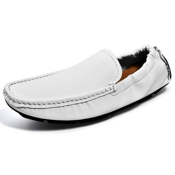 Big Size Men's Casual Loafers Slip On Leather Shoes Lightweight Driving Shoes Moccasins Classic Penny Loafer Flats Boat Shoes