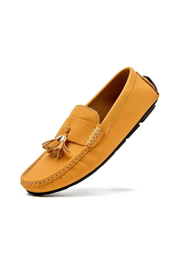 Big Size Men's Casual Loafers Slip On Leather Shoes Lightweight Driving Shoes Moccasins Classic Penny Loafer Flats Boat Shoes