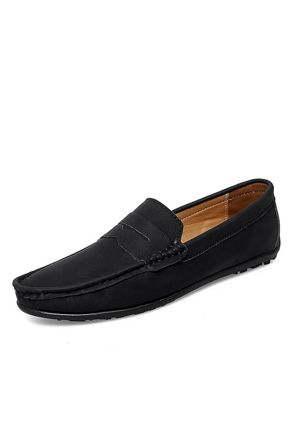 Big Size Men's Casual Loafers Slip On Leather Shoes Lightweight Driving Shoes Moccasins Classic Penny Loafer Flats Boat Shoes
