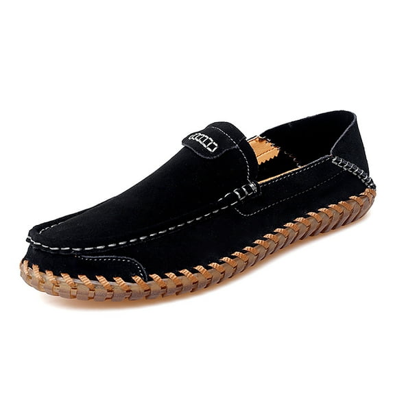 Big Size Men's Casual Loafers Slip On Leather Shoes Lightweight Driving Shoes Moccasins Classic Penny Loafer Flats Boat Shoes