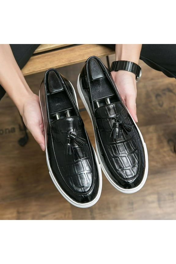 Big Size Men's Casual Loafers Slip On Leather Shoes Male Fashion Derby Dress Shoes Driving Shoes Moccasins Classic Penny Loafer Flats