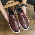 thumbnail image 1 of Big Size Men's Casual Loafers Slip On Leather Shoes Male Fashion Derby Dress Shoes Driving Shoes Moccasins Classic Penny Loafer Flats, 1 of 10