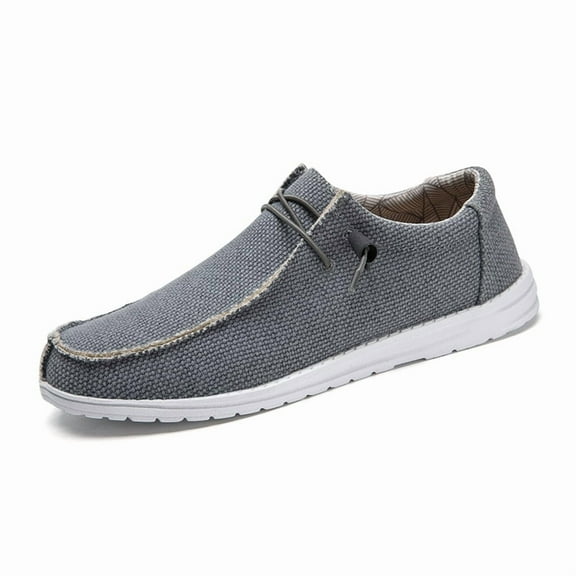 Big Size Men's Casual Low Top Canvas Shoes Male Loafers Sneakers Slip On Breathable Flats Boat Shoes Driving Shoes Moccasins Casual Walking Shoes