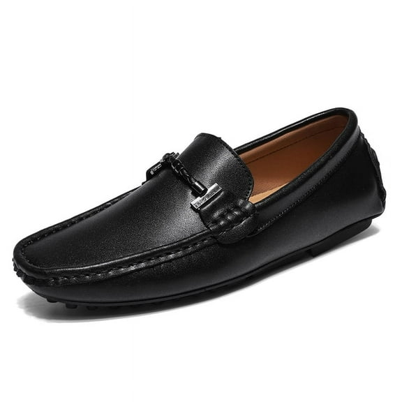 Big Size Men's Casual Retro Loafers Slip On Leather Shoes Lightweight Driving Shoes Moccasins Classic Penny Loafer Flats Boat Shoes