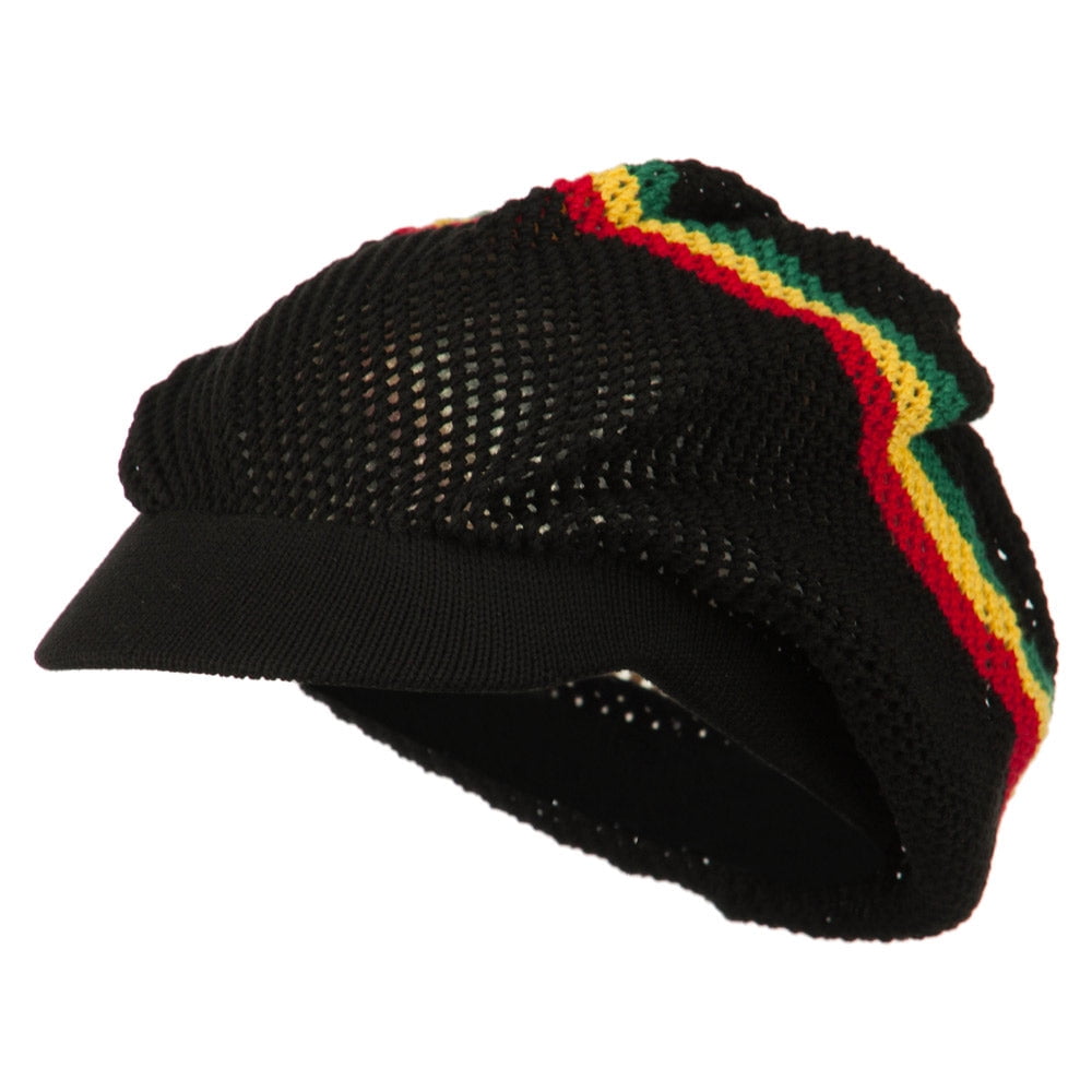 Big Size Mesh Rasta Deep Visored Beanie - Black XL-3XL - Walmart.com