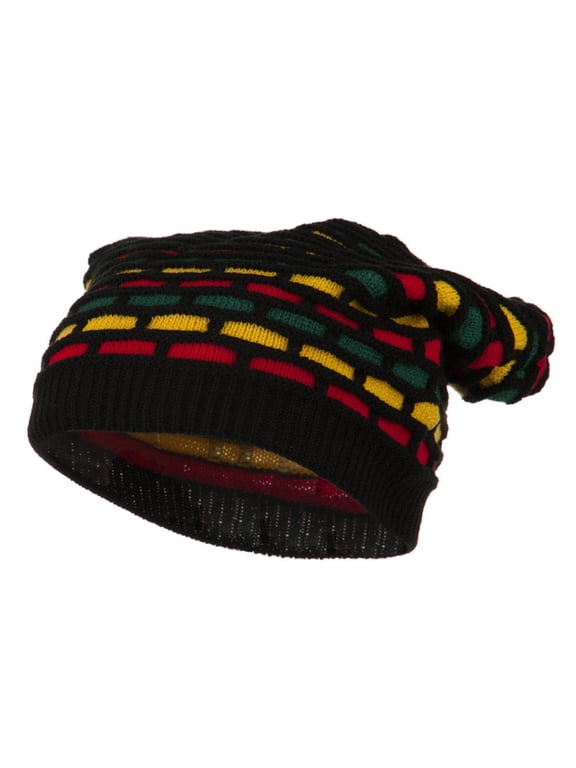 Big Size New Rasta Honey Deep Beanie - Black XL-3XL