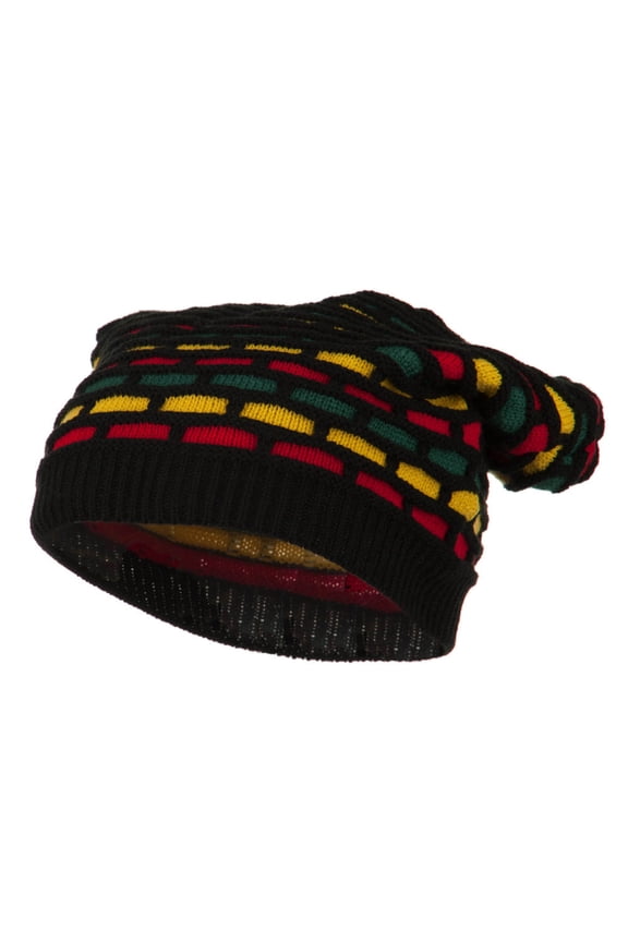 Big Size New Rasta Honey Deep Beanie - Black XL-3XL