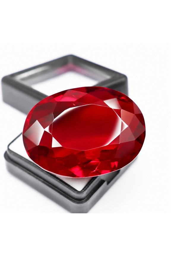 Big Size Oval Cut Red Ruby Loose Gemstone Faceted Deep Red Ruby Stone for Ring, Pendant & Jewelry Making