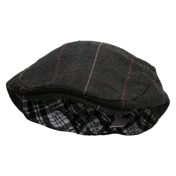 Big Size Plaid Regular Ivy Cap - Black XL-2XL