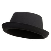 كبير الحجم البوليستر الكتان مختلطة بوركبي Upbrim فيدورا - أسود 2 XL-3 XL