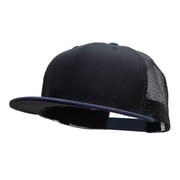 Big Size Premium Flat Bill Trucker Cap - Navy Black XL-3XL
