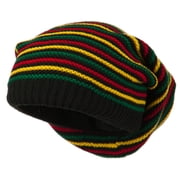 Big Size Rasta Striped Multi Deep Beanie - Rasta XL-3XL