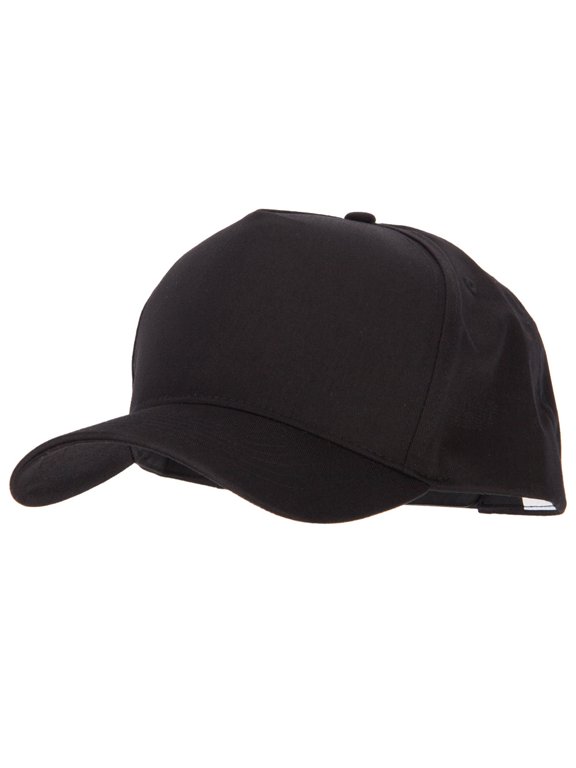 Big Size Solid Cotton Twill 5 Panel High Profile Pro Style Snap Cap - Black XL-3XL