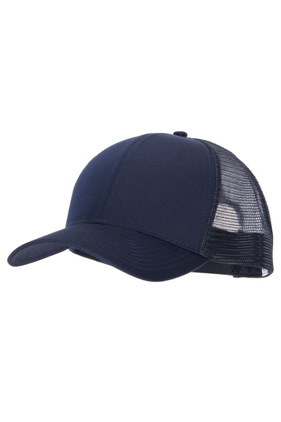 Big Size Solid Cotton Twill High Profile Mesh Pro Style Cap - Navy XL-3XL