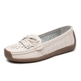 thumbnail image 1 of Big Size Spring Summer Women's Casual Hollow Loafers Slip On Leather Shoes Lightweight Casual Walking Shoes Female Moccasins Classic Penny Loafer Flats Boat Shoes, 1 of 10