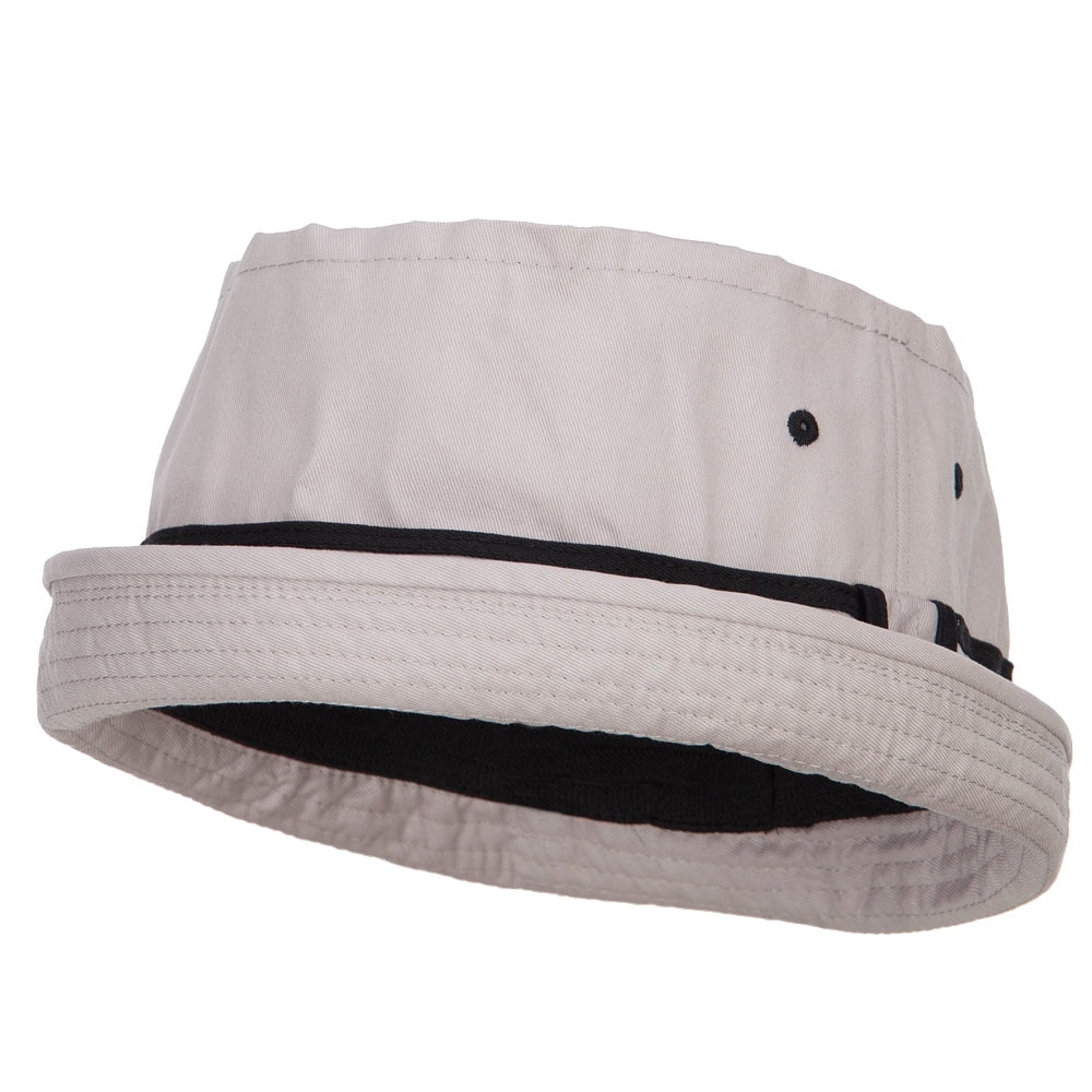 Big Size Striped Hat Band Fisherman Bucket Hat - Navy Khaki  display picture 1