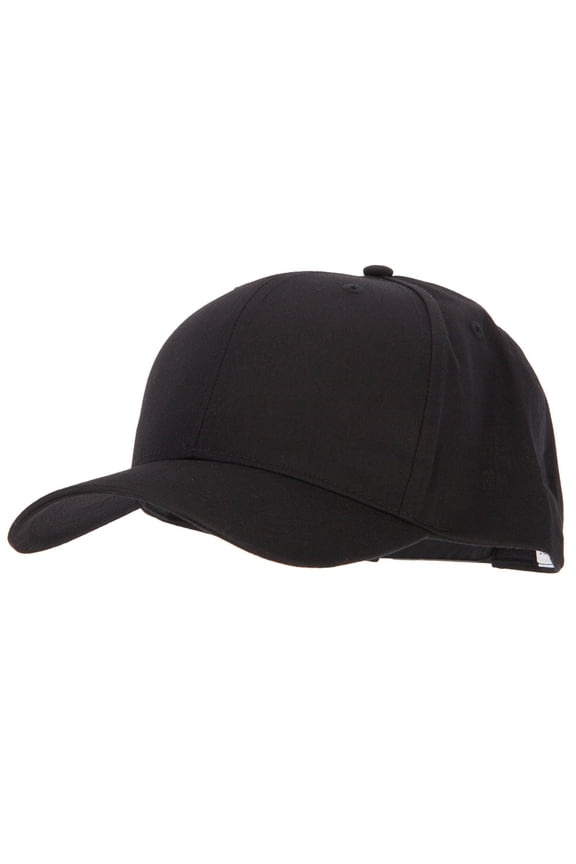 Big Size Structured Solid Poly Cotton Twill High Profile Pro Style Cap - Black XL-3XL