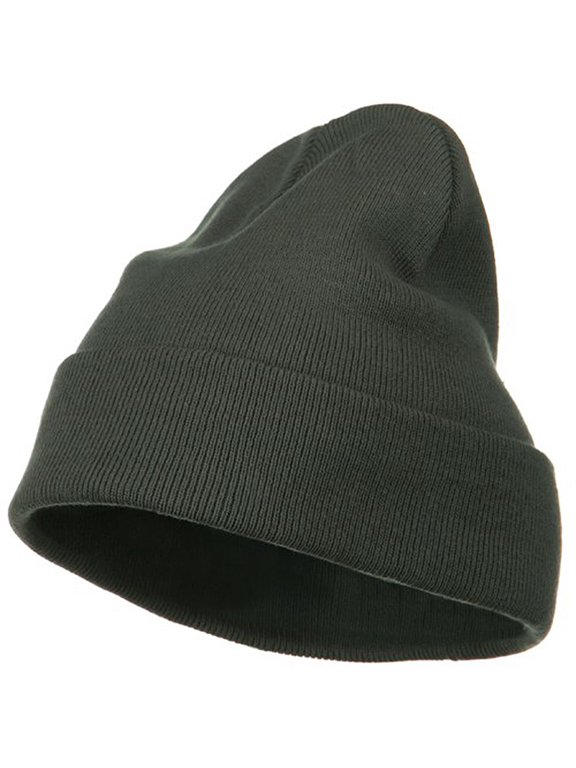 Big Size Superior Cotton Long Knitting Beanie - Grey XL-3XL