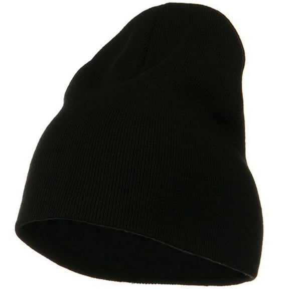 Big Size Superior Cotton Short Knit Beanie - Black XL-3XL
