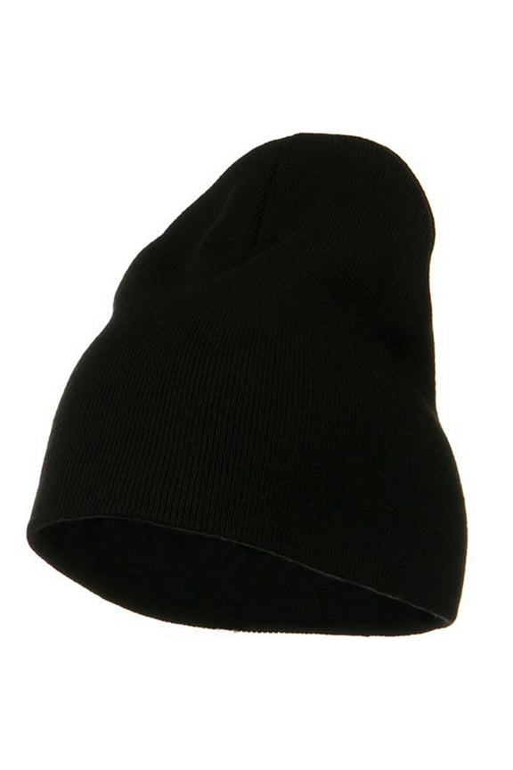 Big Size Superior Cotton Short Knit Beanie - Black XL-3XL