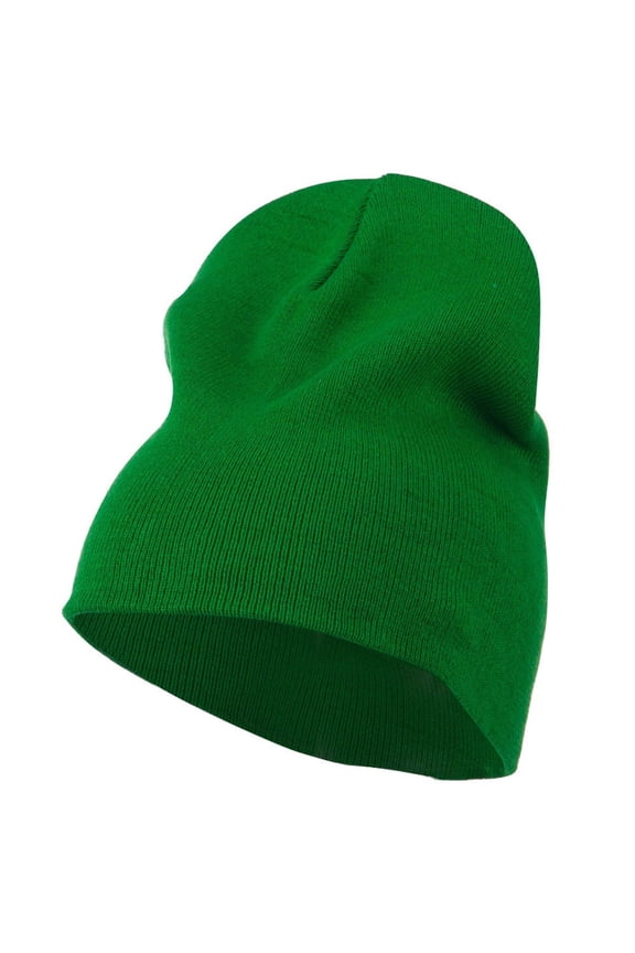 Big Size Superior Cotton Short Knit Beanie - Kelly XL-3XL