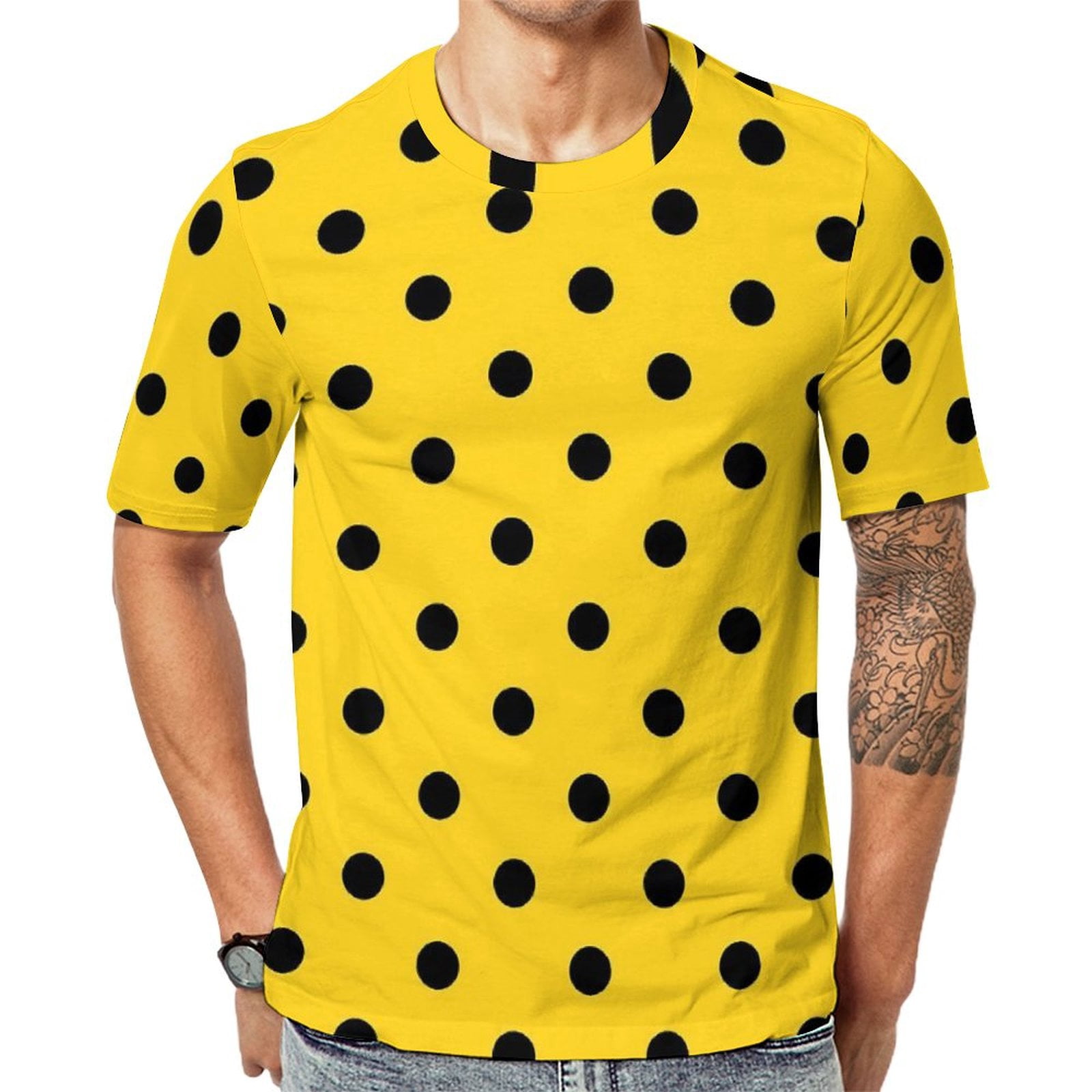 Big Size TShirt Beach White Polka Dots TShirts Vintage Print Casual ...