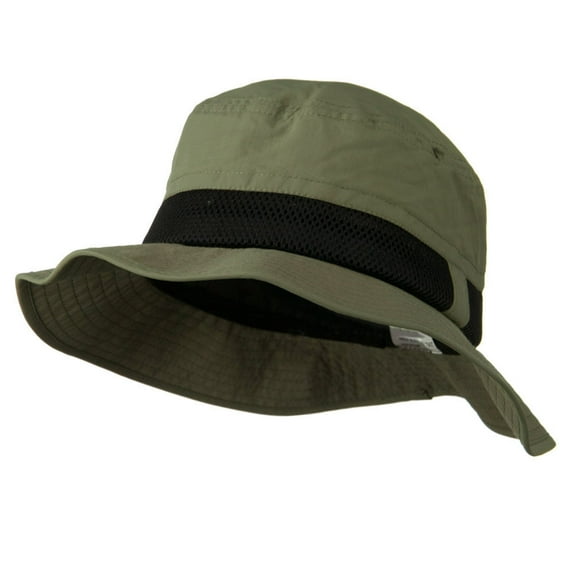 Big Size Talson UV Bucket Hat with Side Mesh - Olive 2XL-3XL