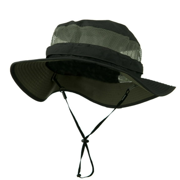 Big Size Taslon UV Bucket Hat - Charcoal 2XL-3XL