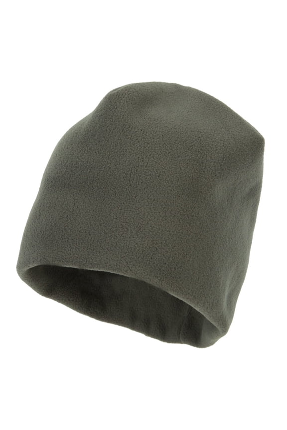 Big Size Vertical Seam Polyester Fleece Short Beanie - Heather XL-3XL