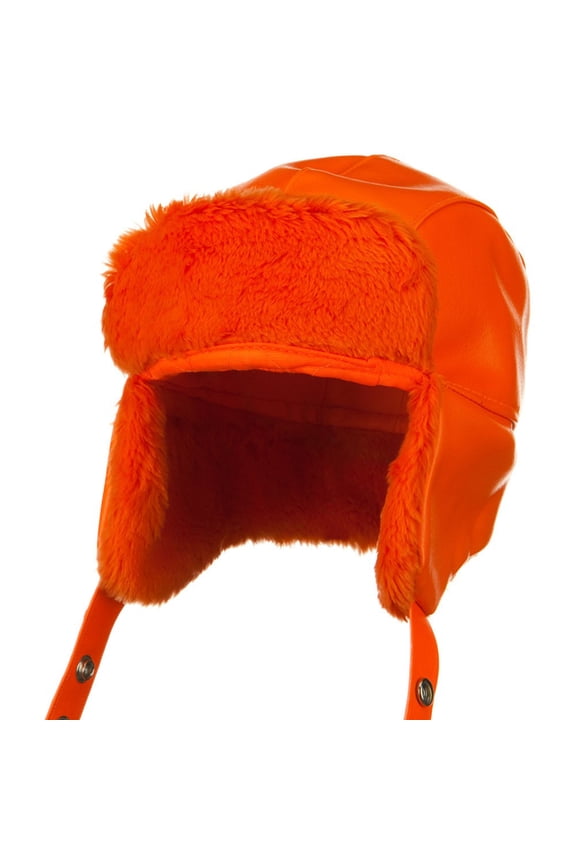 Big Size Vinyl Trooper Hat - Orange 2XL-3XL