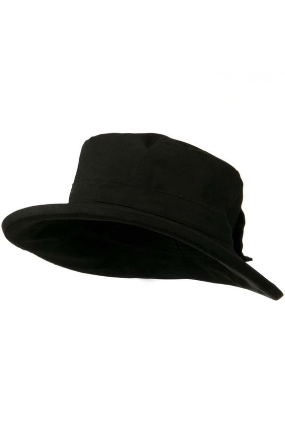 Big Size Washed Cotton Canvas Bucket Hat - Black XL