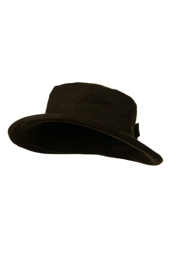 Big Size Washed Cotton Canvas Bucket Hat - Brown XL