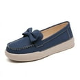thumbnail image 1 of Big Size Women's Casual Loafers Slip On Leather Shoes Lightweight Casual Walking Shoes Female Moccasins Classic Penny Loafer Flats Boat Shoes, 1 of 8