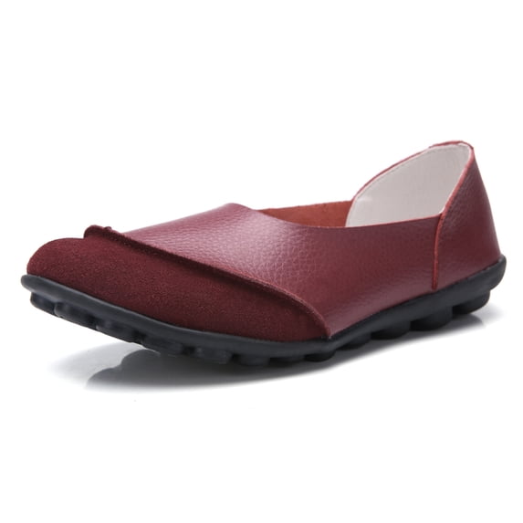 Big Size Women's Casual Loafers Slip On Leather Shoes Lightweight Casual Walking Shoes Female Moccasins Classic Penny Loafer Flats Boat Shoes