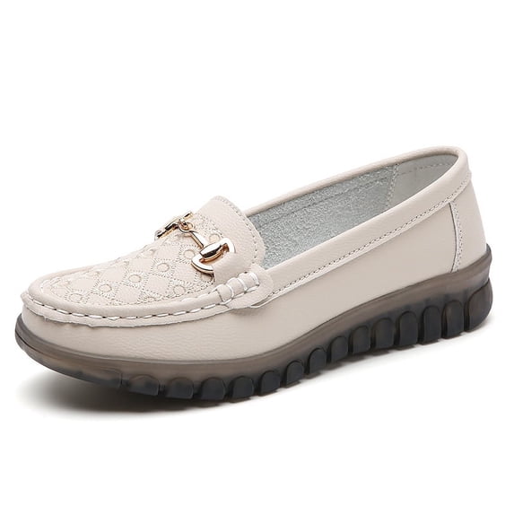Big Size Women's Casual Loafers Slip On Leather Shoes Lightweight Walking Shoes Moccasins Classic Penny Loafer Flats Boat Shoes