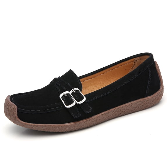 Big Size Women's Casual Loafers Slip On Leather Shoes Lightweight Walking Shoes Moccasins Classic Penny Loafer Flats Boat Shoes
