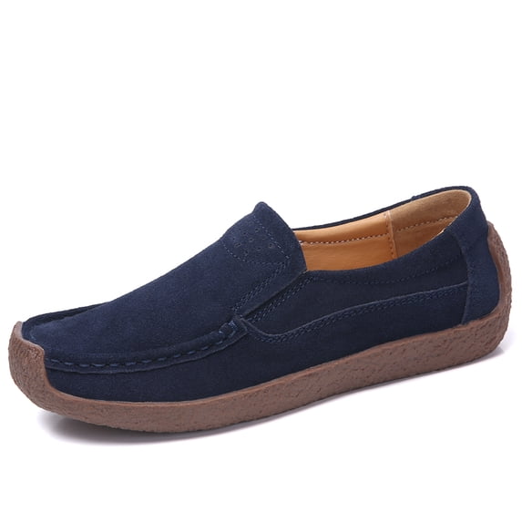 Big Size Women's Casual Loafers Slip On Leather Shoes Lightweight Walking Shoes Moccasins Classic Penny Loafer Flats Boat Shoes