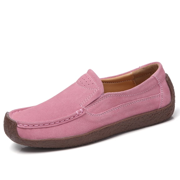Big Size Women's Casual Loafers Slip On Leather Shoes Lightweight Walking Shoes Moccasins Classic Penny Loafer Flats Boat Shoes