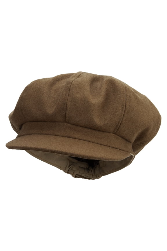 Big Size Wool Blended Newsboy Hat - Camel XL-3XL