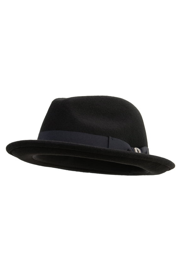 Big Size Wool Felt Upbrim Panama Hat - Black 2XL-3XL