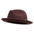 thumbnail image 1 of Big Size Wool Felt Upbrim Panama Hat - Brown XL-2XL, 1 of 5
