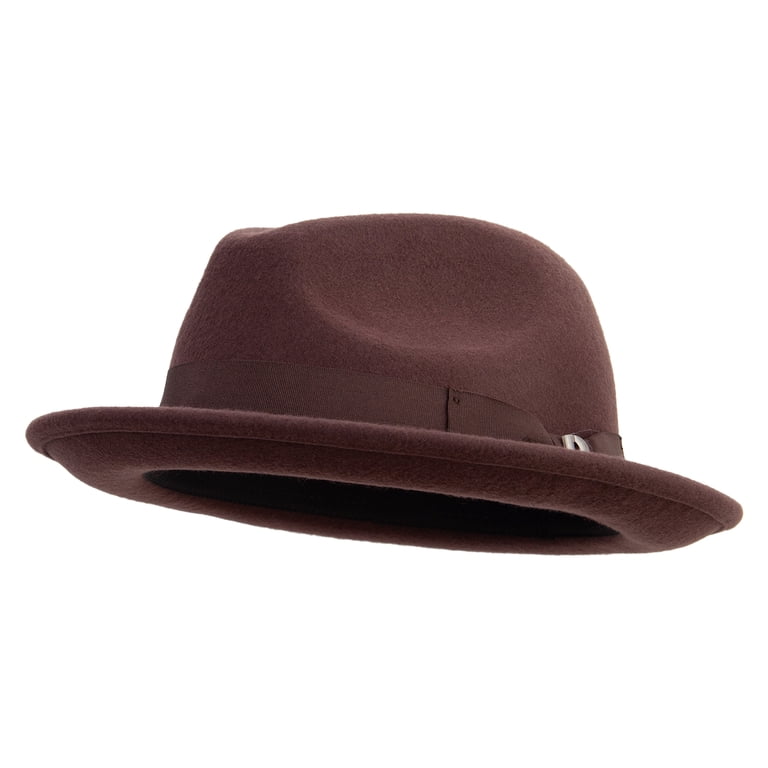 Brown Wool Brimmed Panama Hat- One size Amazon.com: XIXIDIAN Women Wide Brim Warm Wool Fedora Hat  main image 4