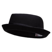 Big Size Wool Upbrim Pork Pie Fedora - Black XL-2XL