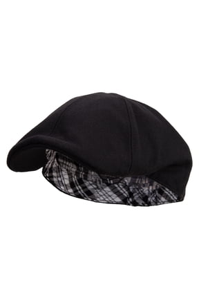Big Size Woolen Melange Duckbill Ivy Hat - Black XL-2XL
